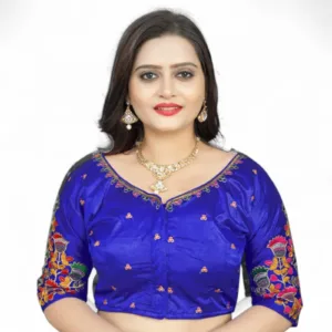 Blue Embroidered blouses for sarees